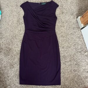 Ralph Lauren Deep Purple Cap-Sleeve Sheath Dress